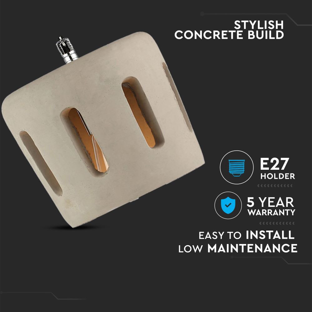 Lampadario in Calcestruzzo+Coprilampada 200/200mm