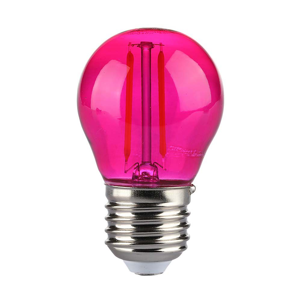 LED - 2W Filament E27 G45 Pink