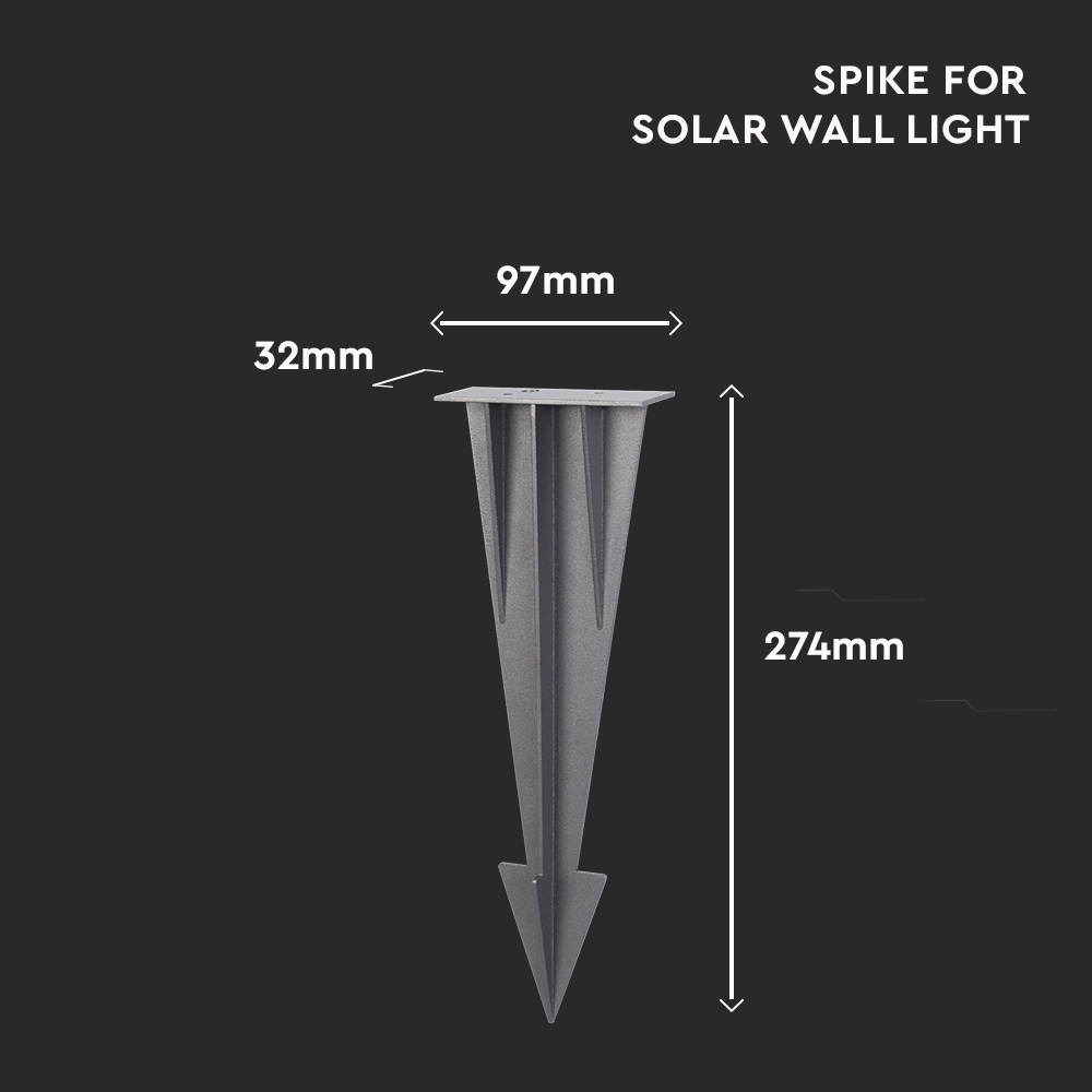 Spike For Solar Wall Light 100*35*274MM Dark Grey Body