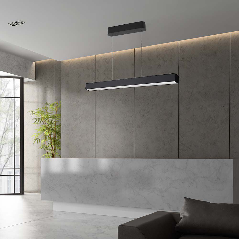 40W LED Linear Hanging Suspension Light : Up & Down System 3IN1 Black Body img 1