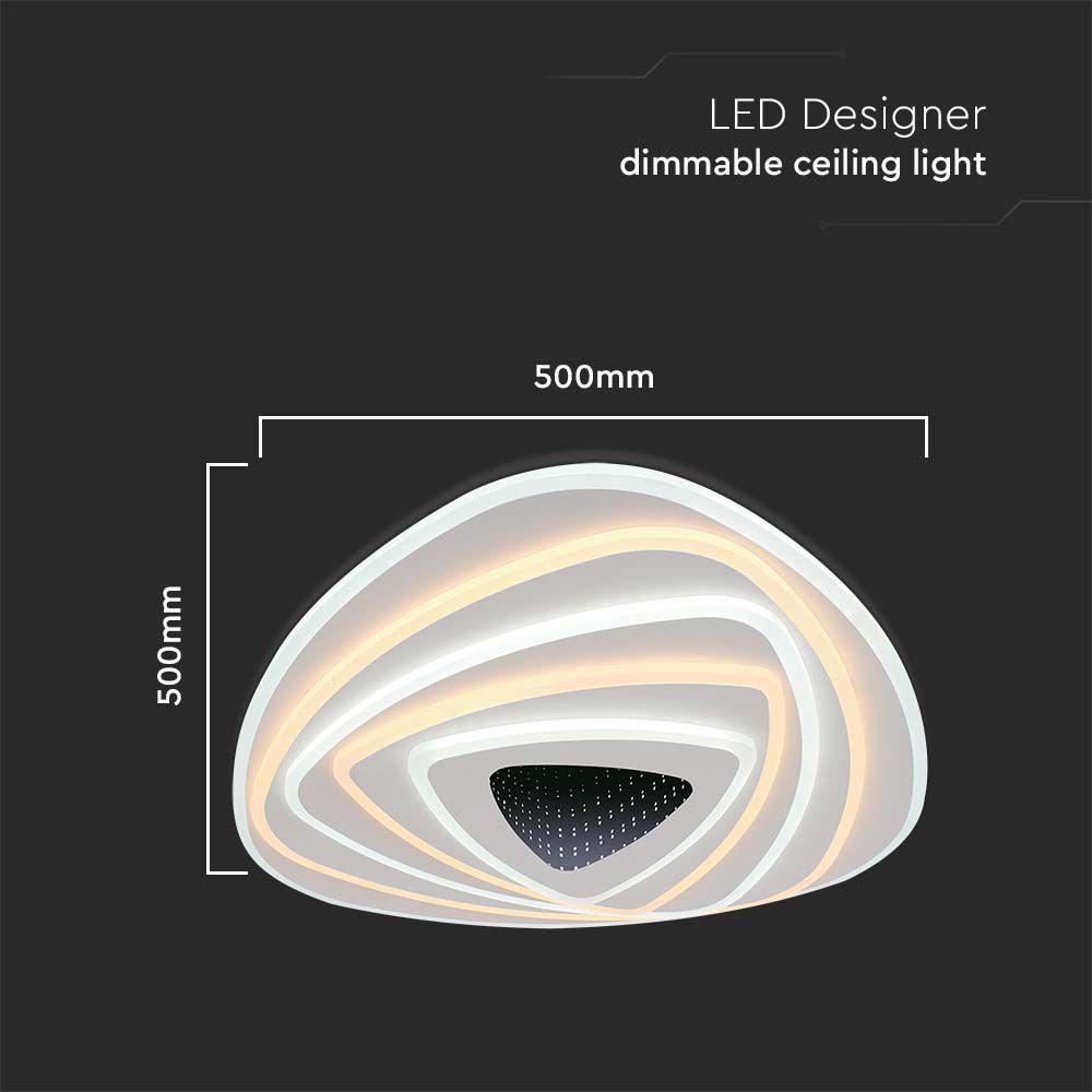 Designer Smart Ceiling Light (51*50*7CM) CCT: 3000K+6000K Dimmable + Remote Control