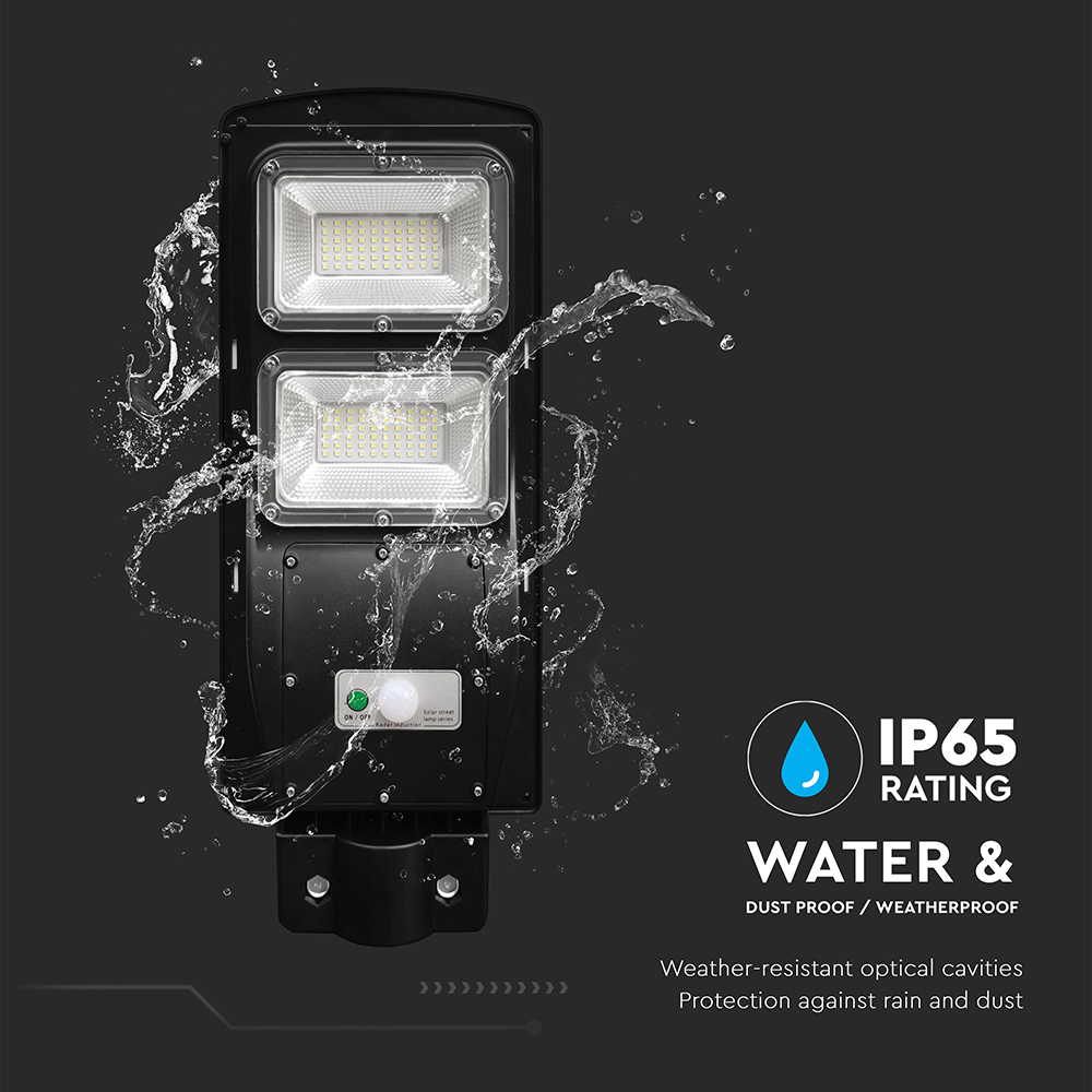 8W LED Plastic Solar Street Light 6000K Black Body img 3