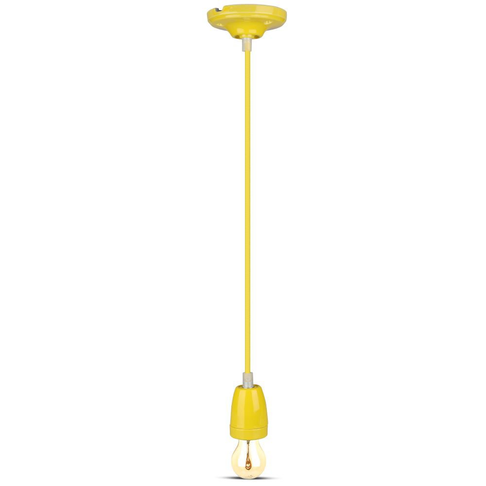 Lampadario con Portalampada Porcellana Giallo img 2