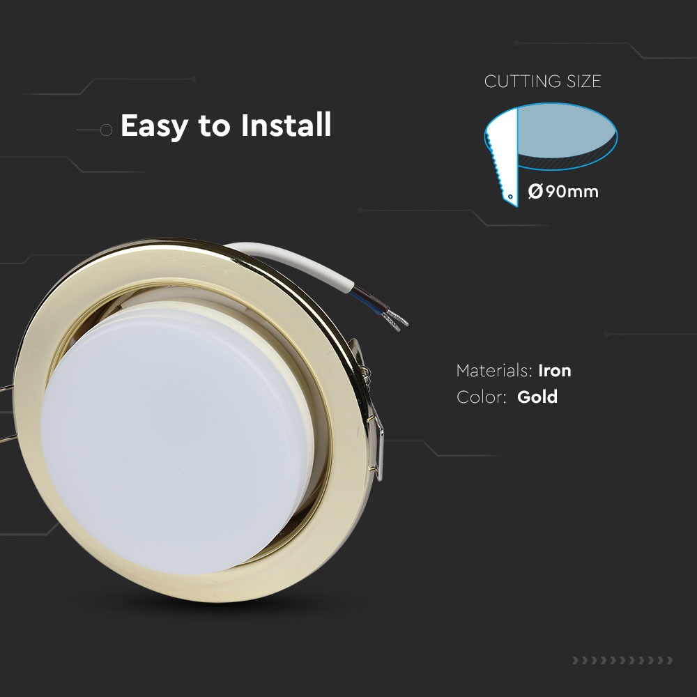 GX53 portafaretto rotondo oro img 1