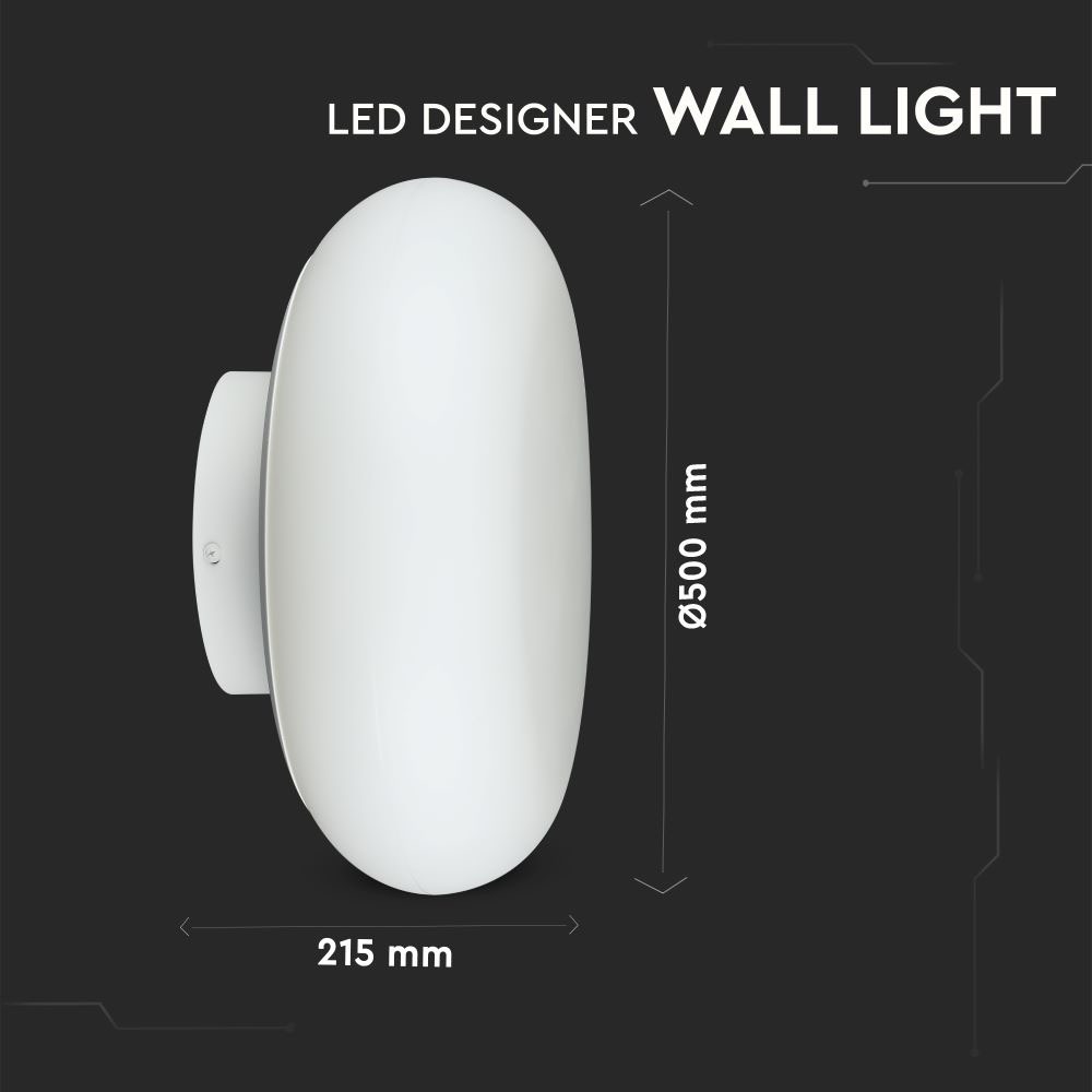 38W LED Designer Wall Light Triac Dimmerabile Bianca 3000K