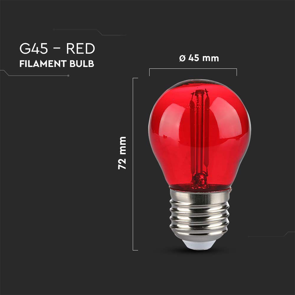 LED - 2W Filament E27 G45 Red