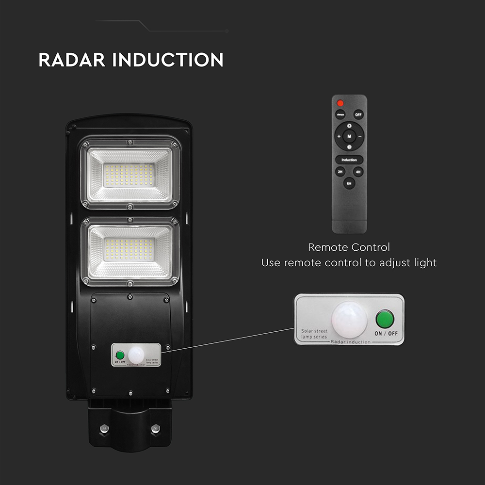8W LED Plastic Solar Street Light 6000K Black Body img 4