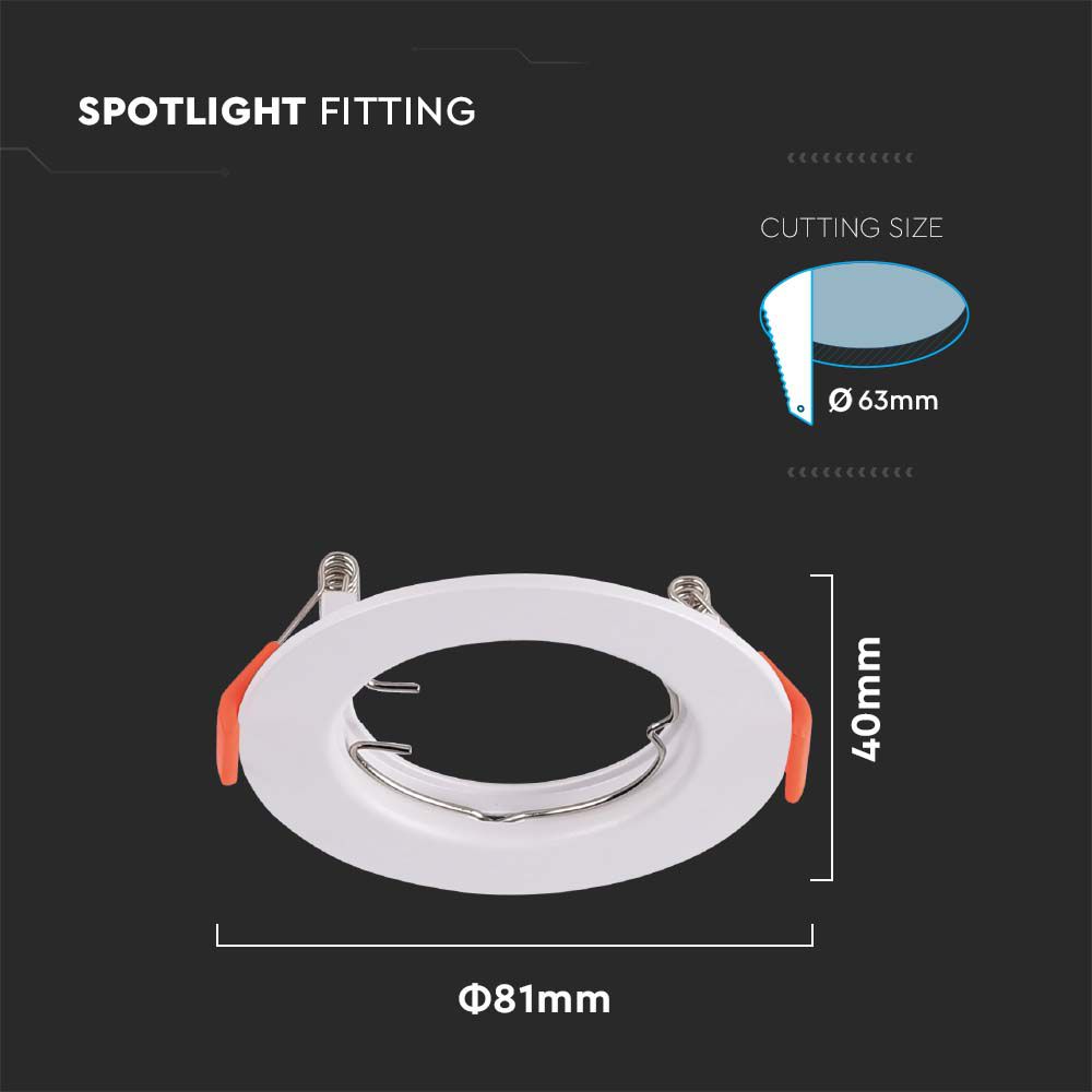 GU10 Fitting Round White 2pcs/pack