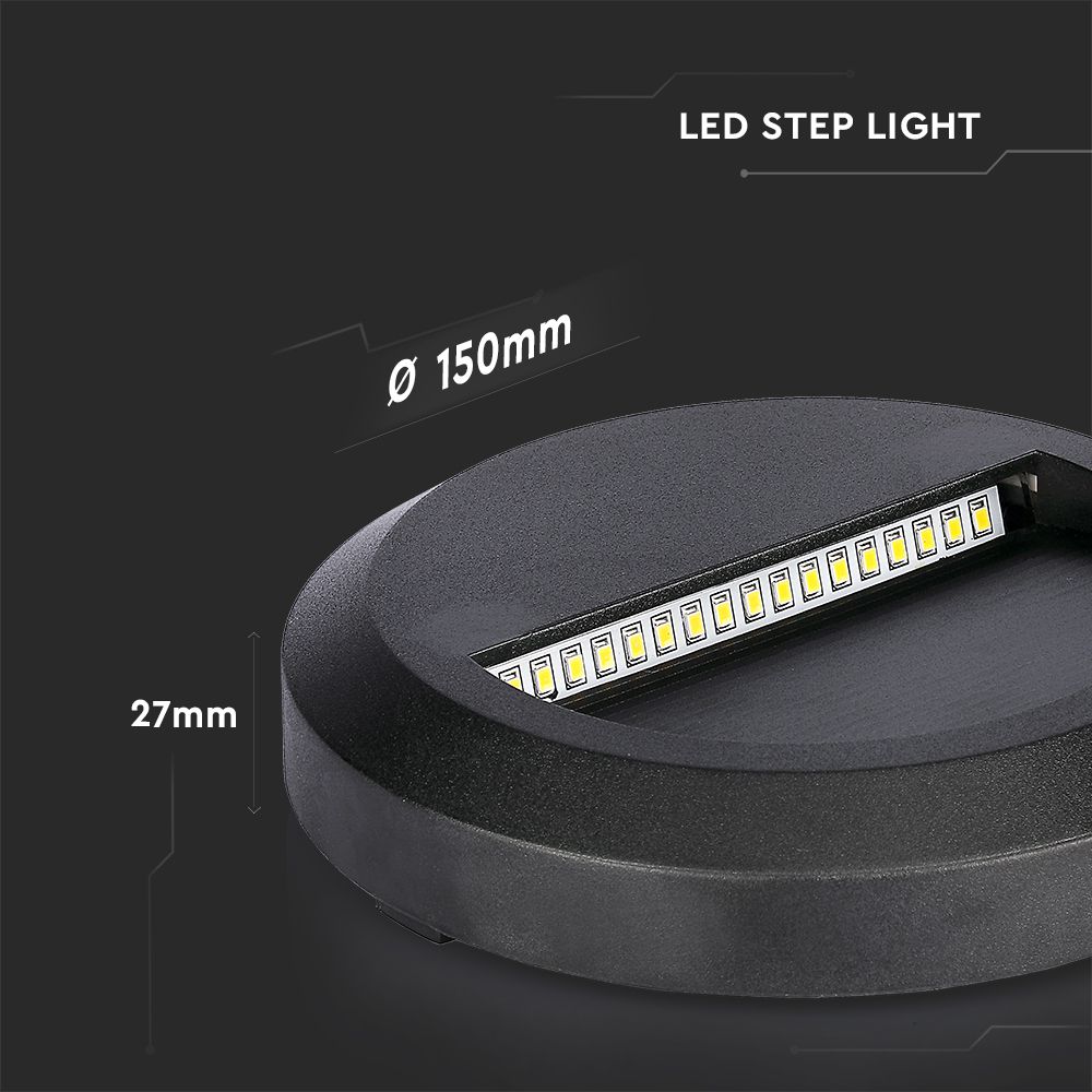 2W LED Step Black Body Round 3000K