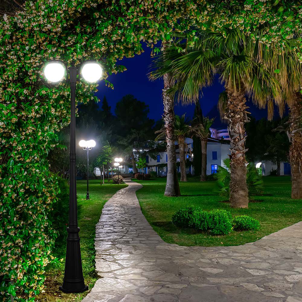 Stand Lamp 2*E27 Matt Black Opal Plastic C Ball