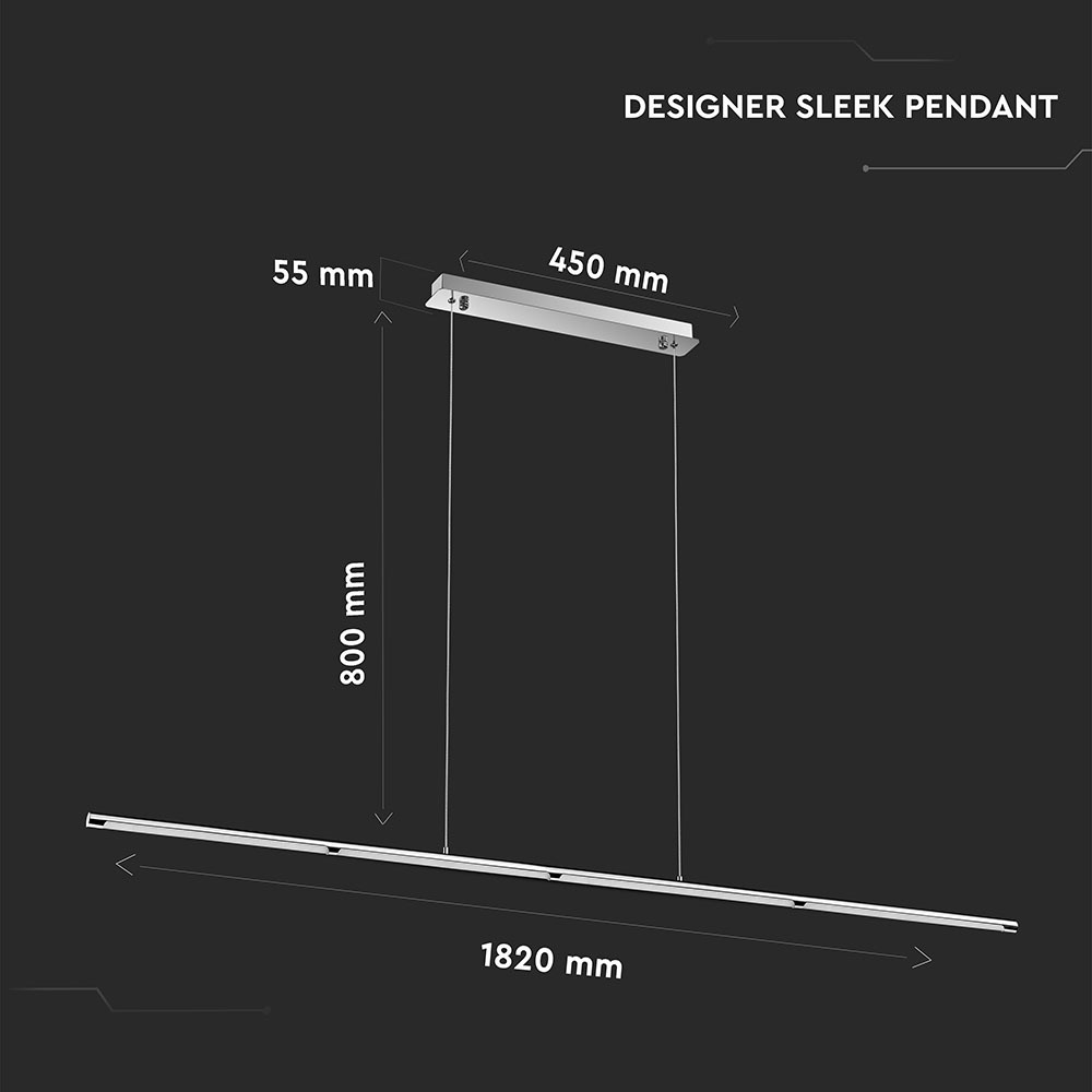 36W Lampadario con Portalampada Cromo Bianco naturale