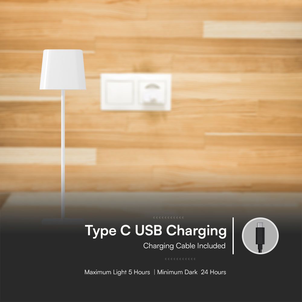 5W LED Magnetic Table Lamp With Battery 3600mAh CCT: 3IN1 White Body Dimmable img 2