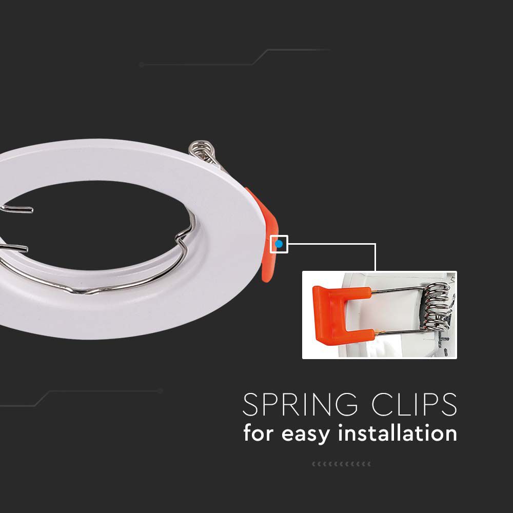 GU10 Fitting Round White 2pcs/pack img 1