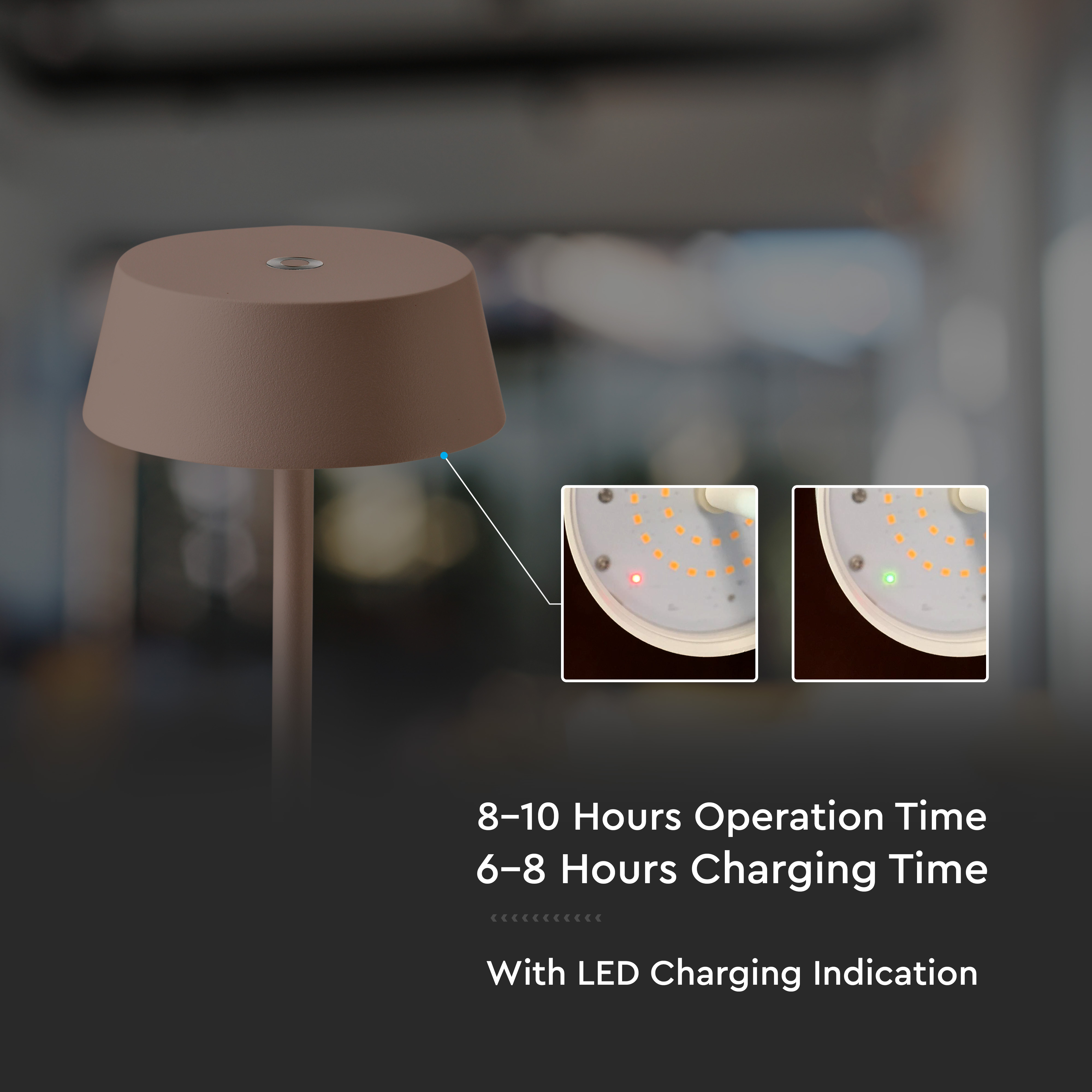 2W Led Table Lamp Corten 3000K IP54 img 2