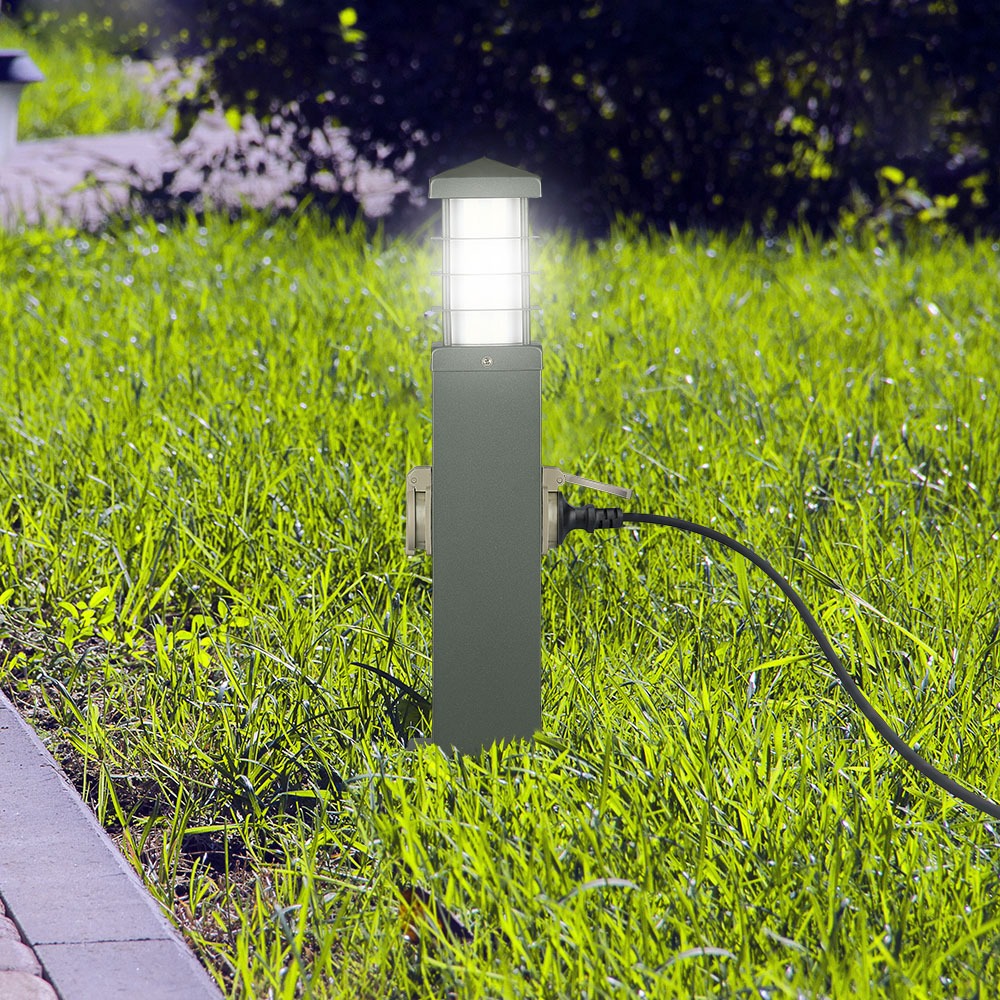Presa doppia da giardino IP44 con lampada E27 IP44