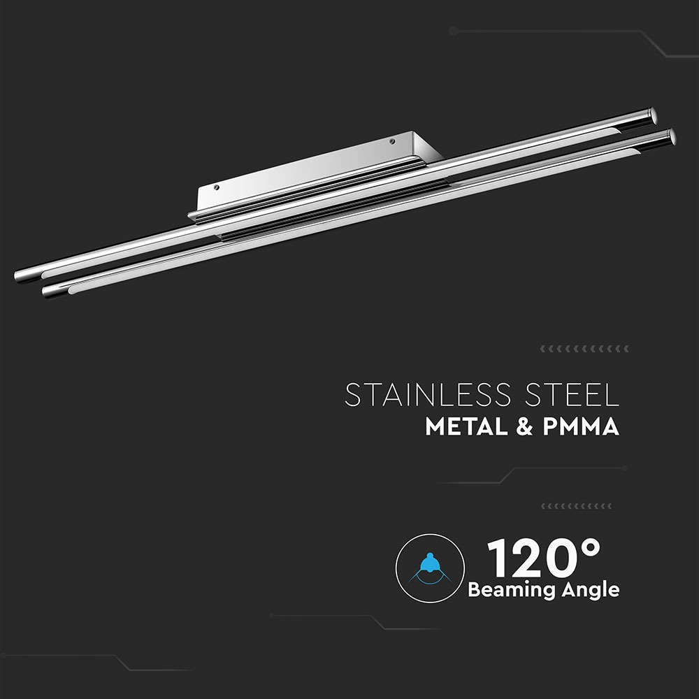 36W Lampada da parete e soffitto LED Doppio Cromo Bianco naturale