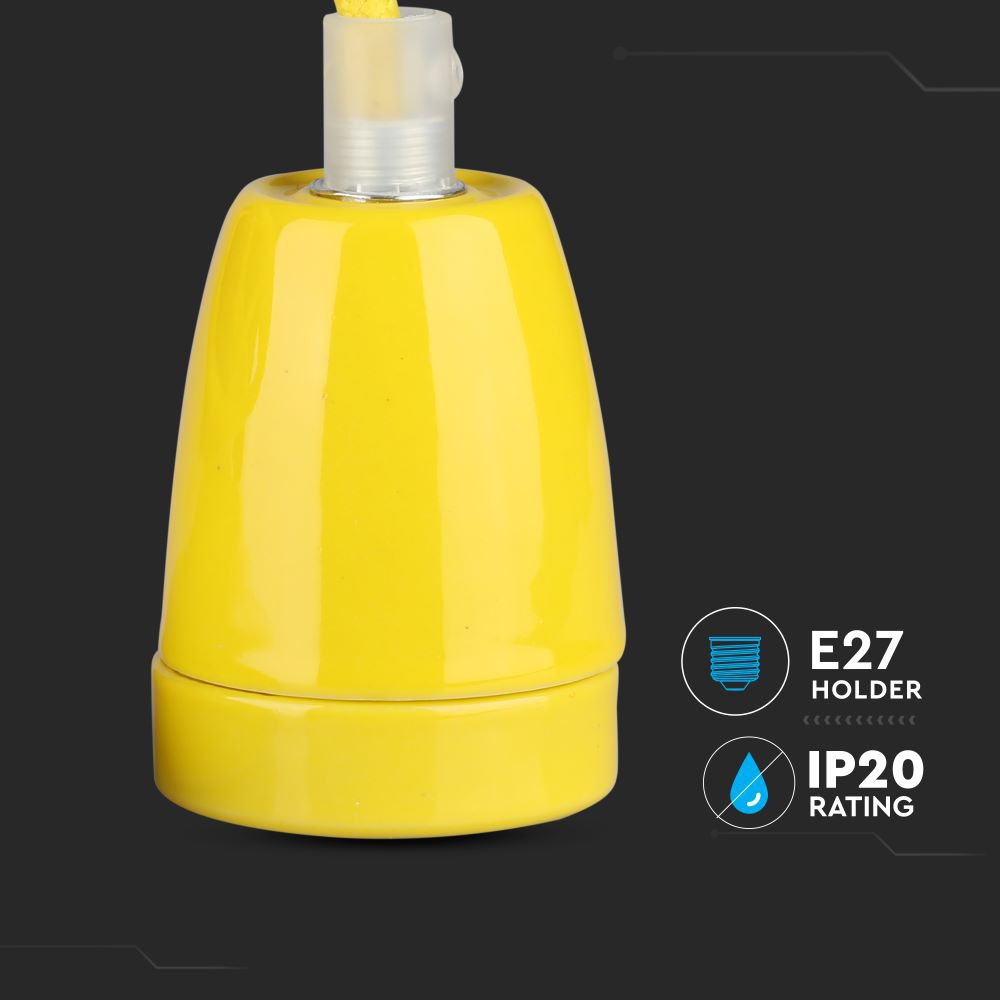 Lampadario con Portalampada Porcellana Giallo img 1