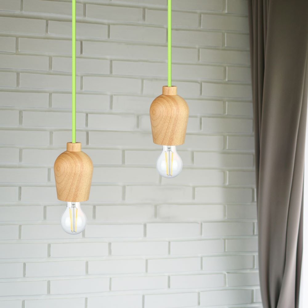 Lampadario con Portalampada Cavo Verde img 1