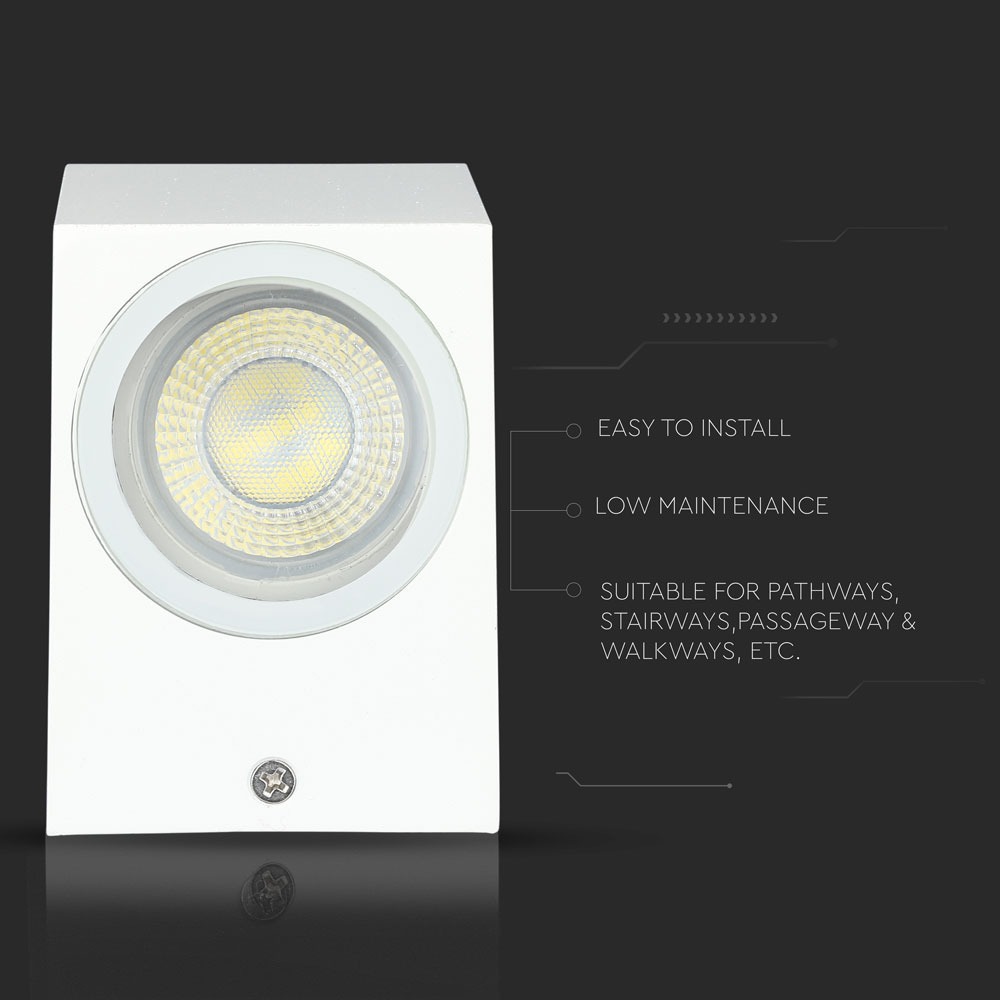 Wall Sleek Wall Fitting Quadrato Corpo Bianco 1 Way IP44 img 3