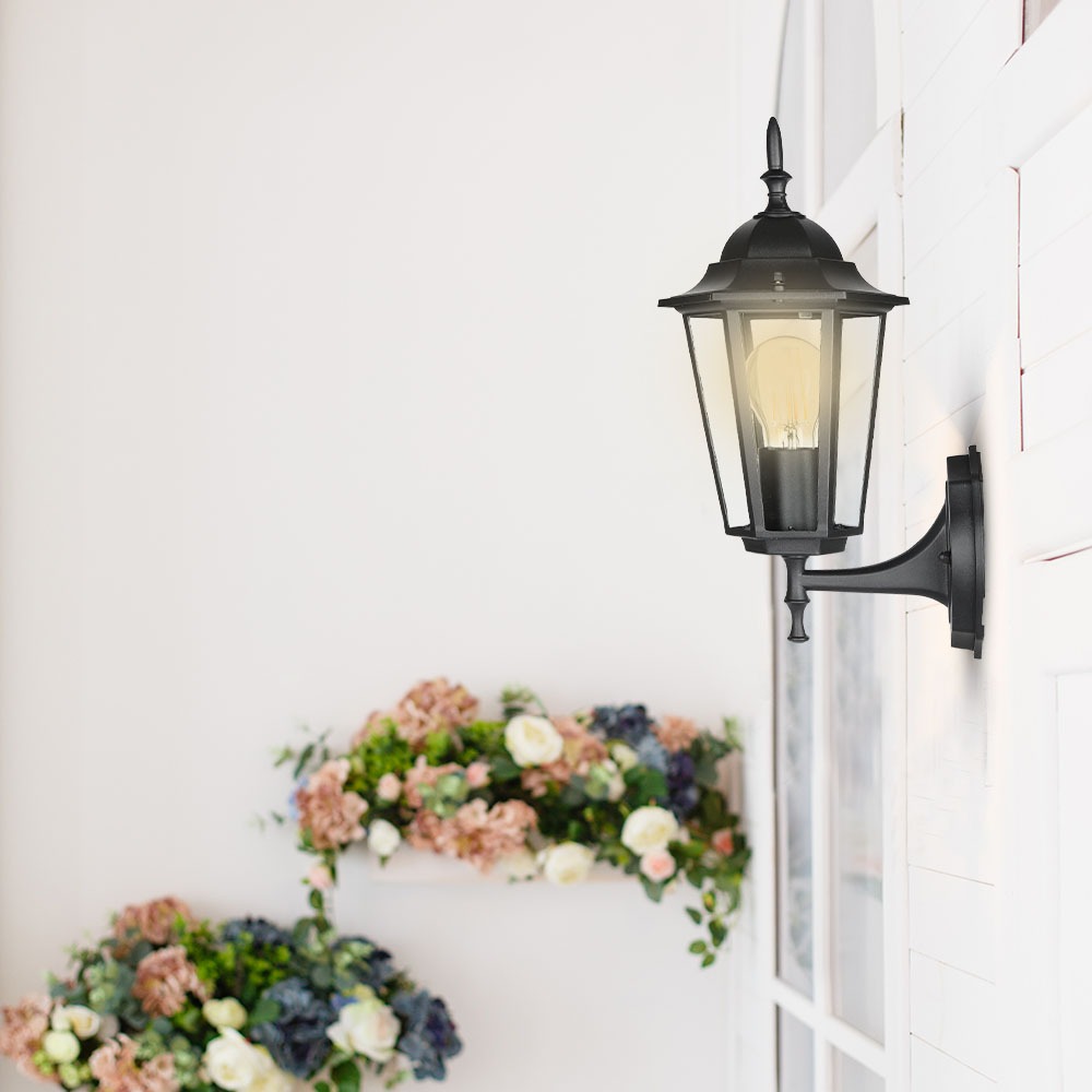 Lampada Giardino da parete E27 Nero