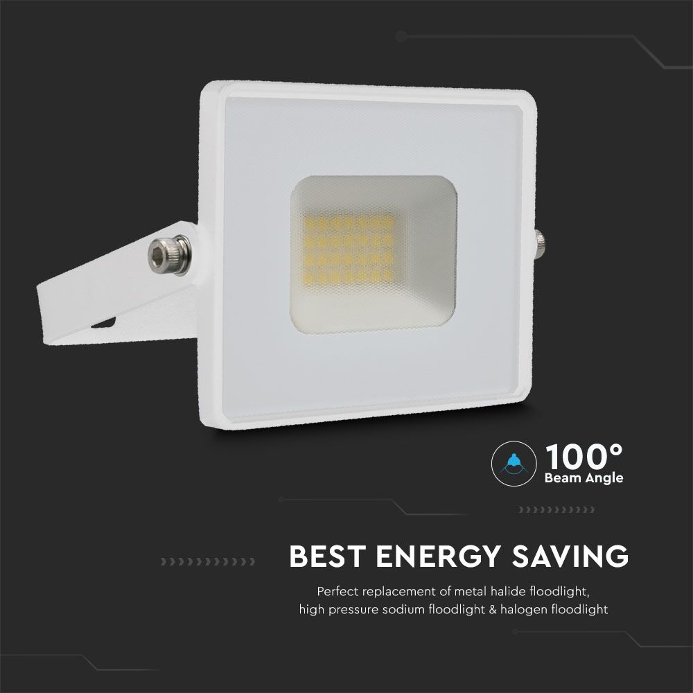 20W LED Floodlight SMD G2 E-Series White Body 6500K img 2