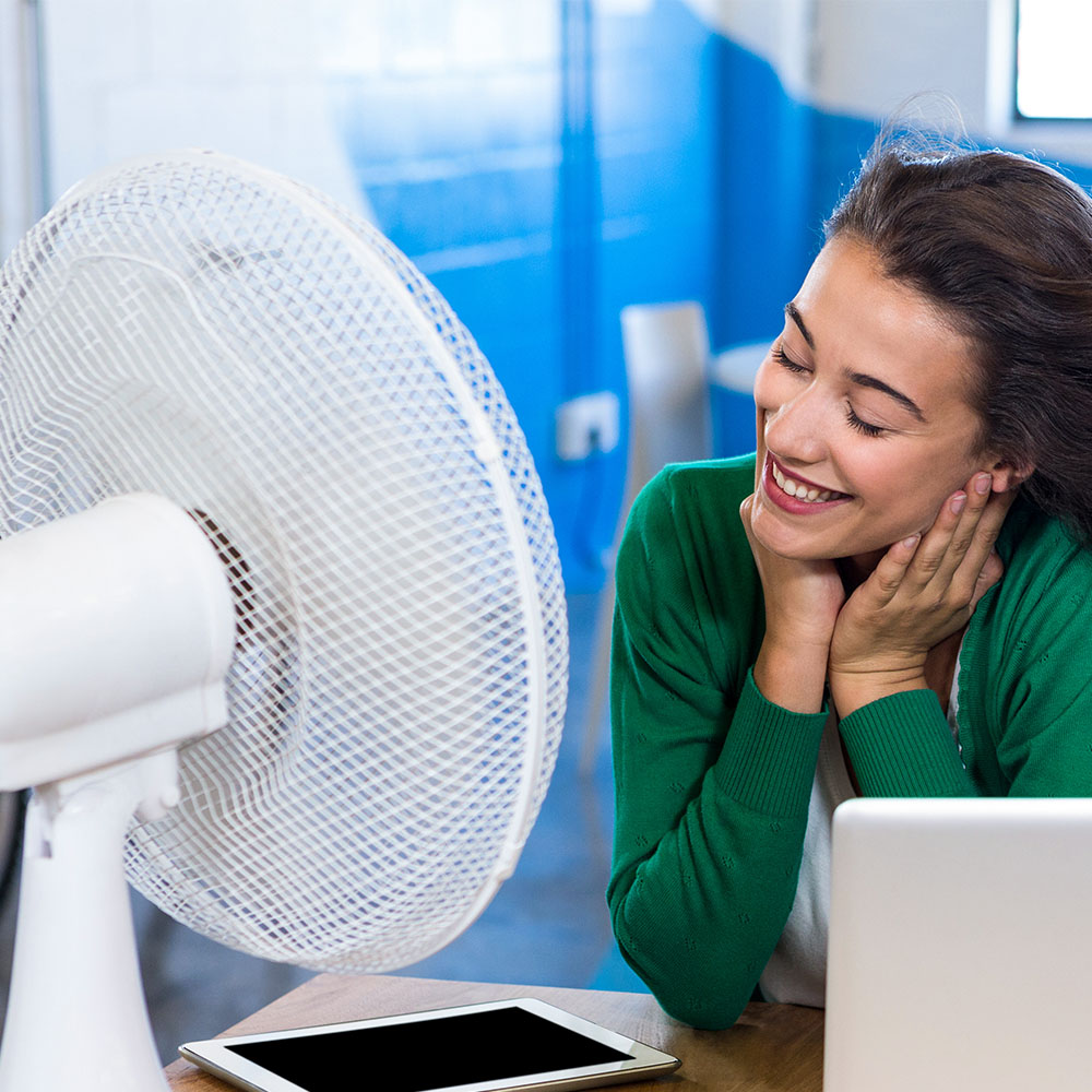 40W Desk Fan Kock Down Base 4 Buttons 3 Blades 16 inch img 1