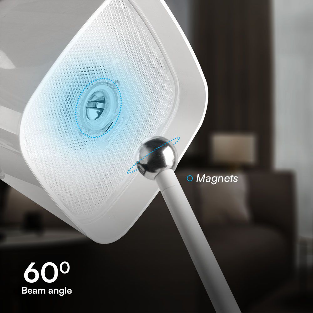 5W LED Magnetic Table Lamp With Battery 3600mAh CCT: 3IN1 White Body Dimmable img 4