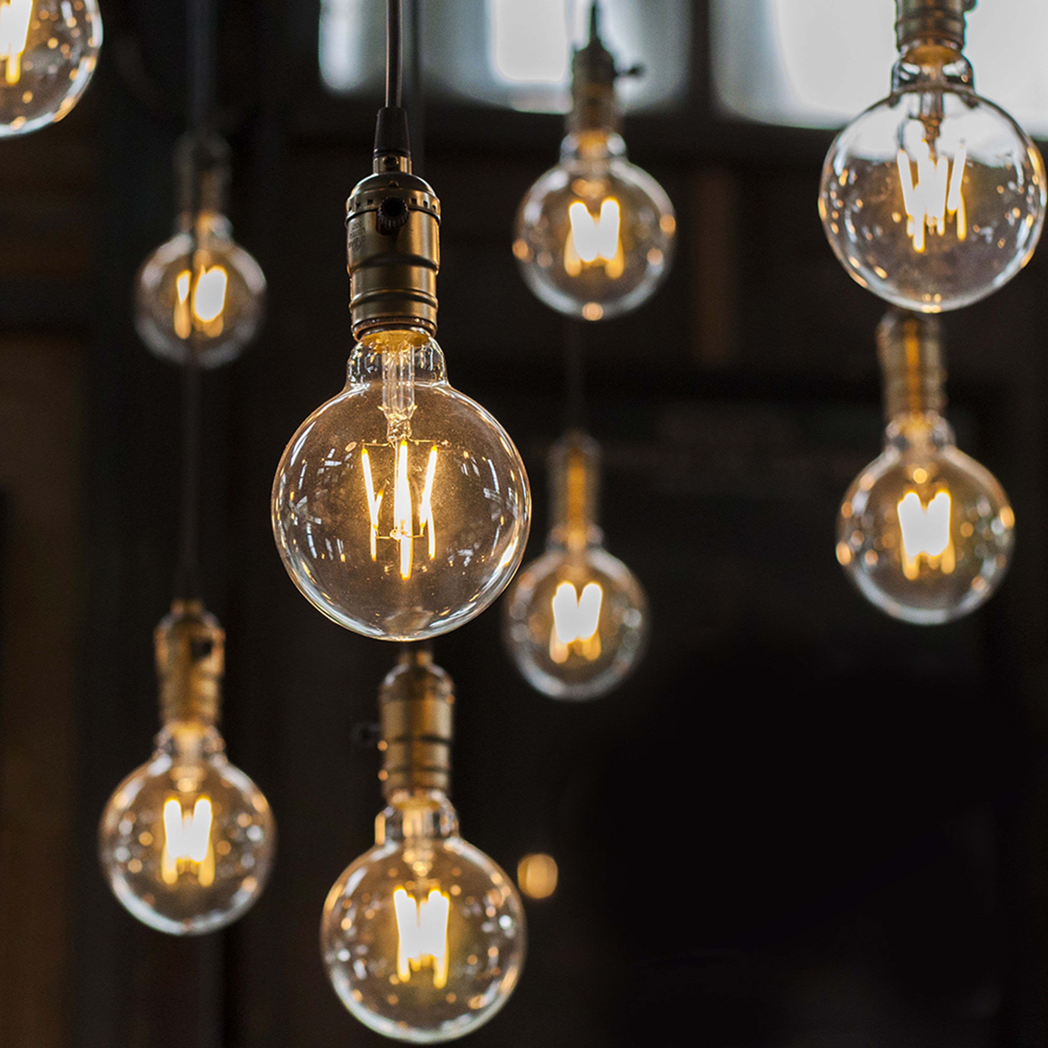 LED - 4W Filament E27 G125 Amber Glass 2200K