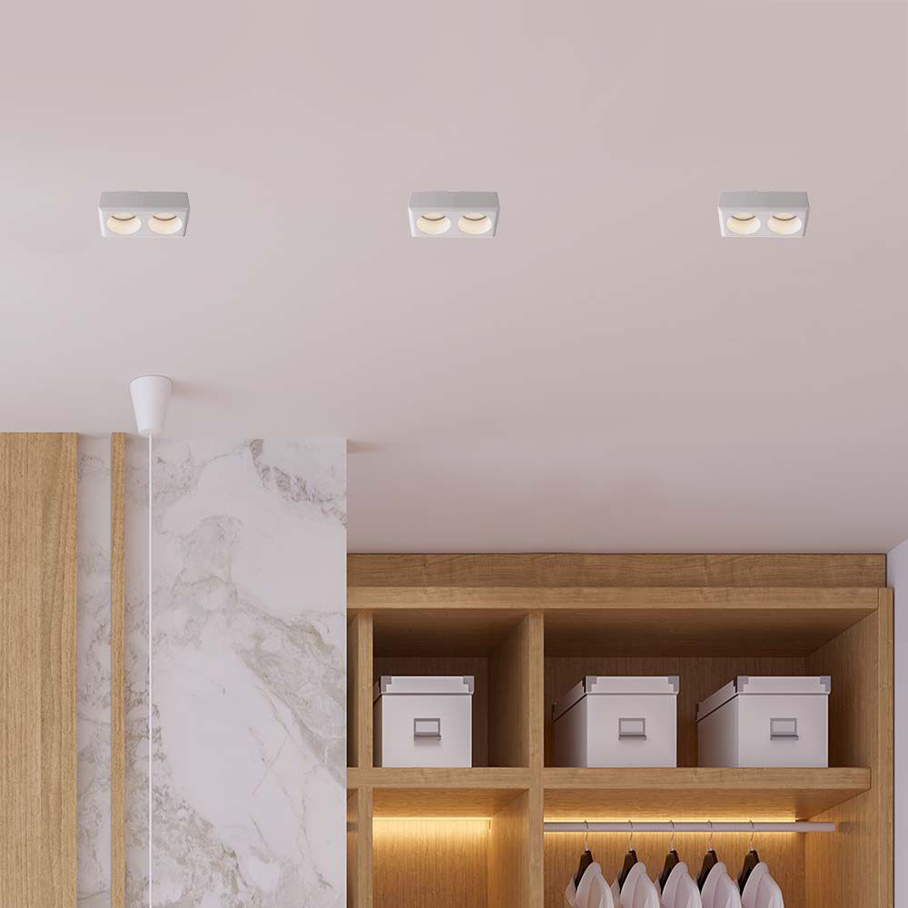 2xGU10 Fitting Gypsum Round White