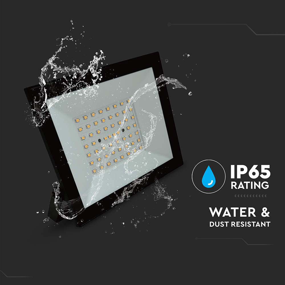 50W LED Floodlight 4000K Black Body img 1