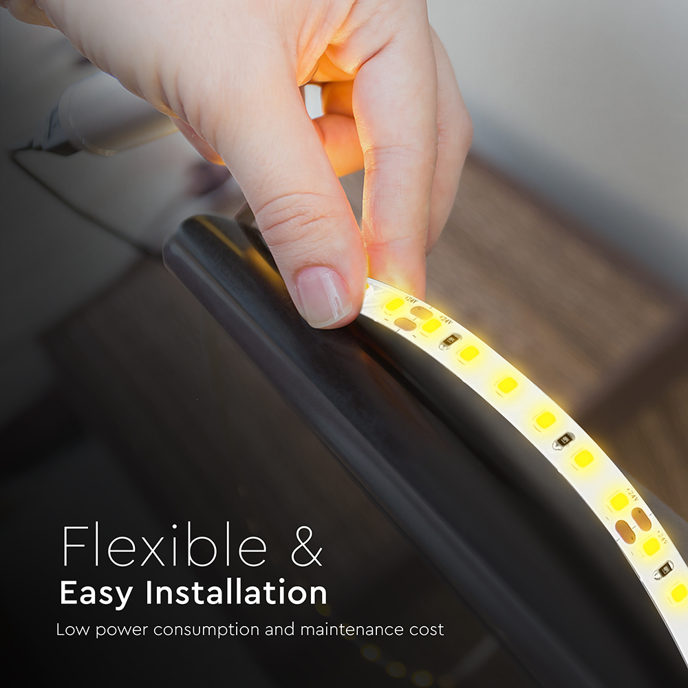 10W LED Stip Light CREE CHIP 4000K IP20 24V 8MM DOUBLE PCB img 2