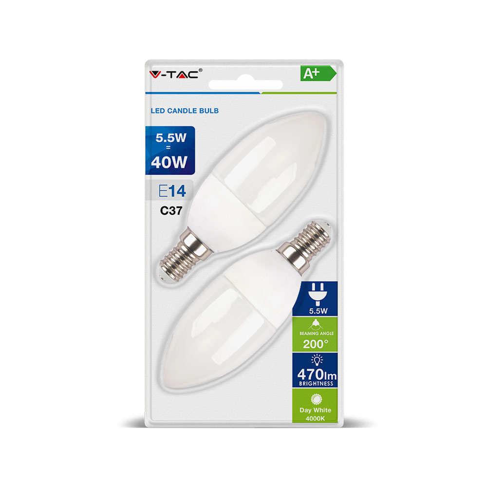 LED lampadina 5.5W E14 Candela White 2 pz./Blister