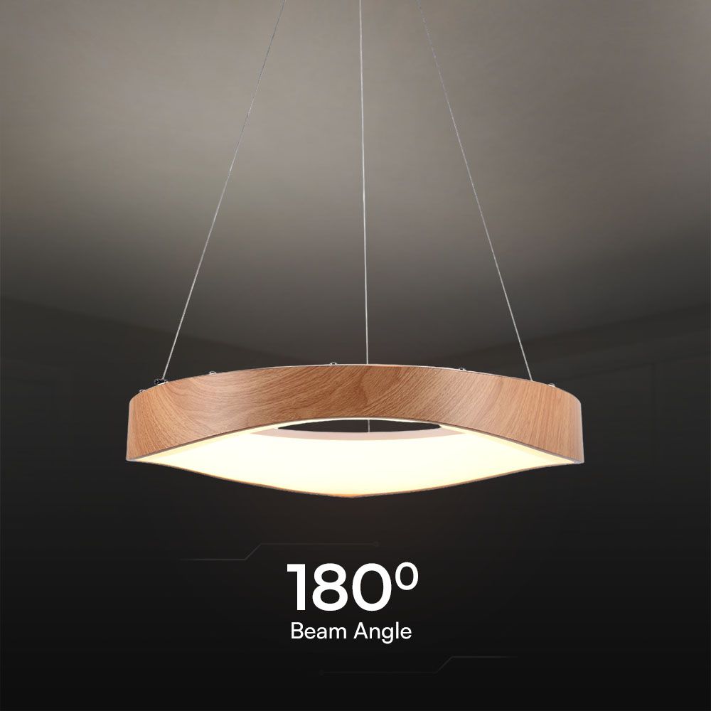 LED Designer Pendant Lampholder Wood Painting+White Body D500 img 1