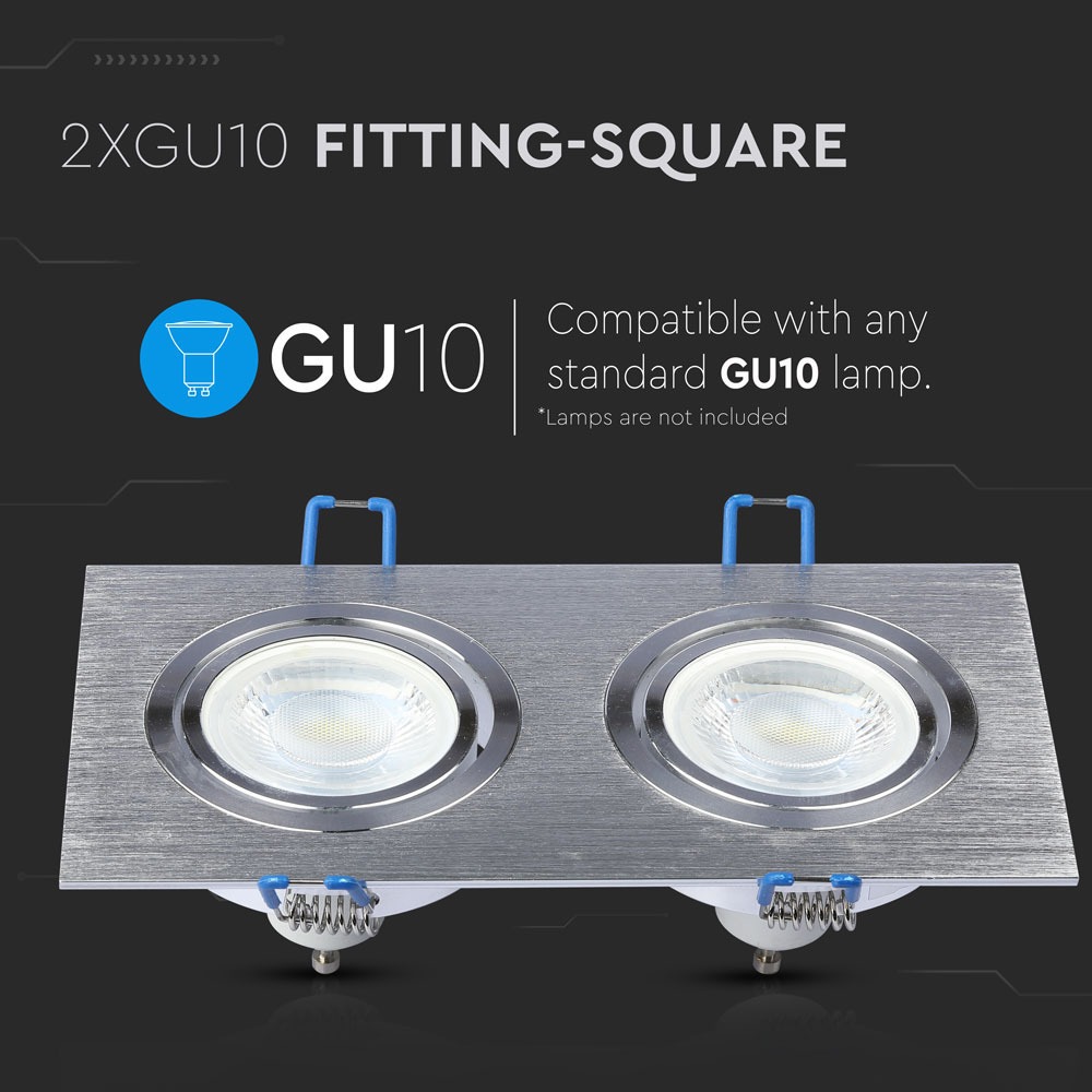 2*GU10 Corpo Quadrato Aluminium