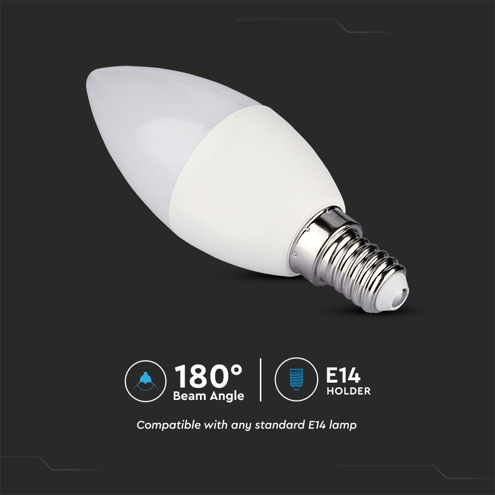 LED Bulb Candle 4.8W E14 With RF Control RGB 4000K Dimmable
