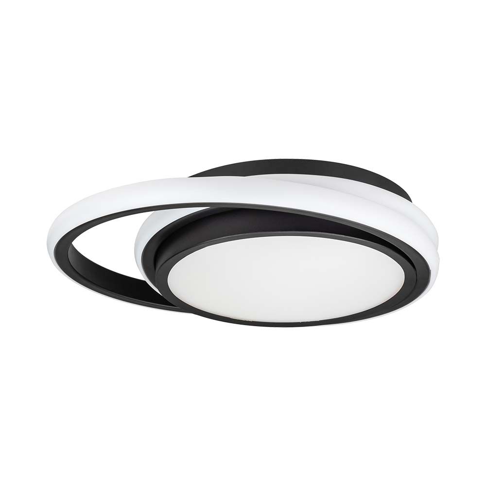 LED Plafoniera di design Nera doppia rotonda