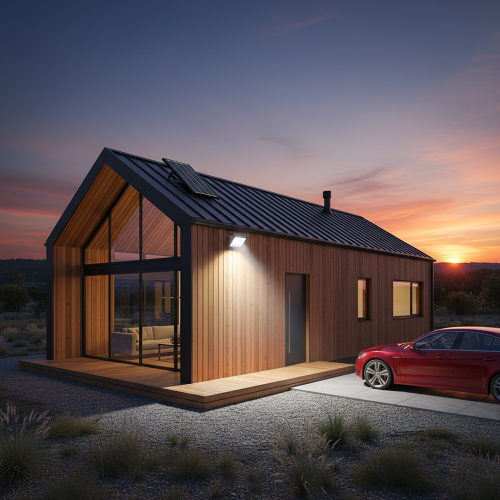 10W LED Solar Faro LiFePo Battery 3.7V Black CCT 4000K6000K