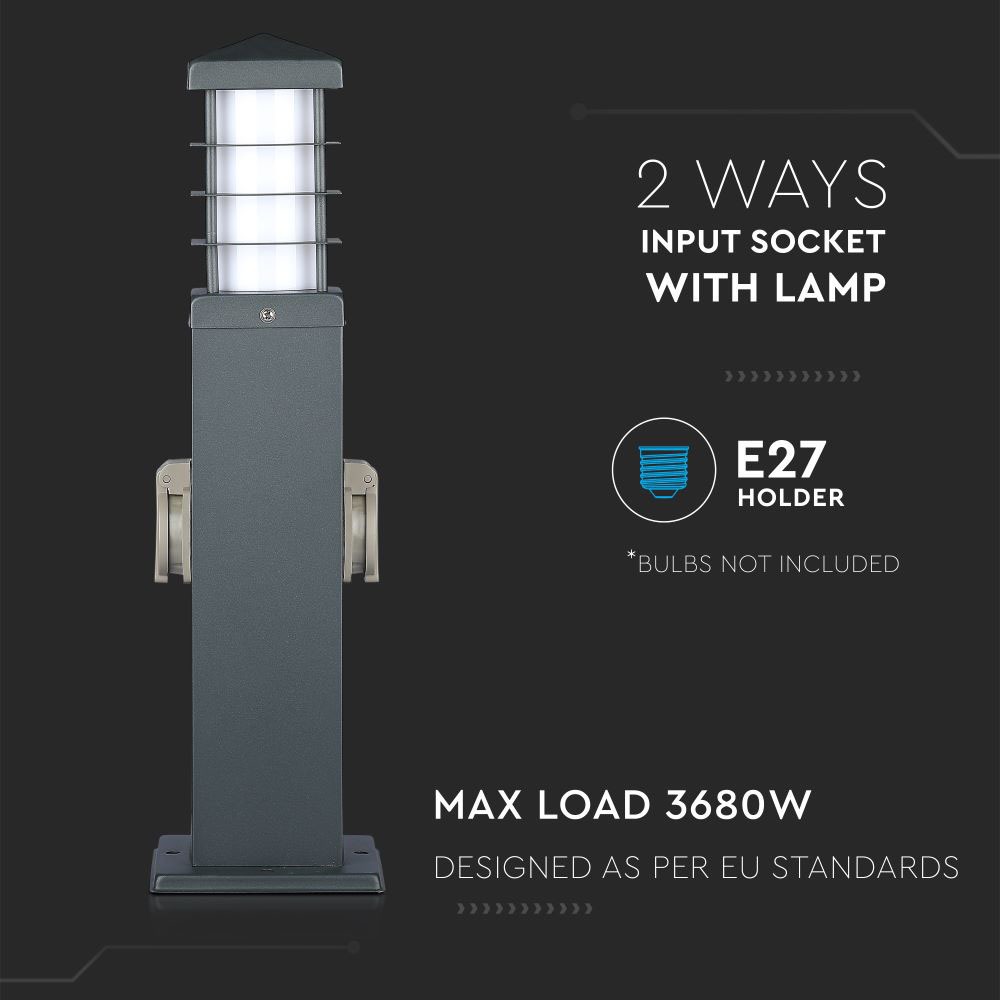 Presa doppia da giardino IP44 con lampada E27 IP44 img 1