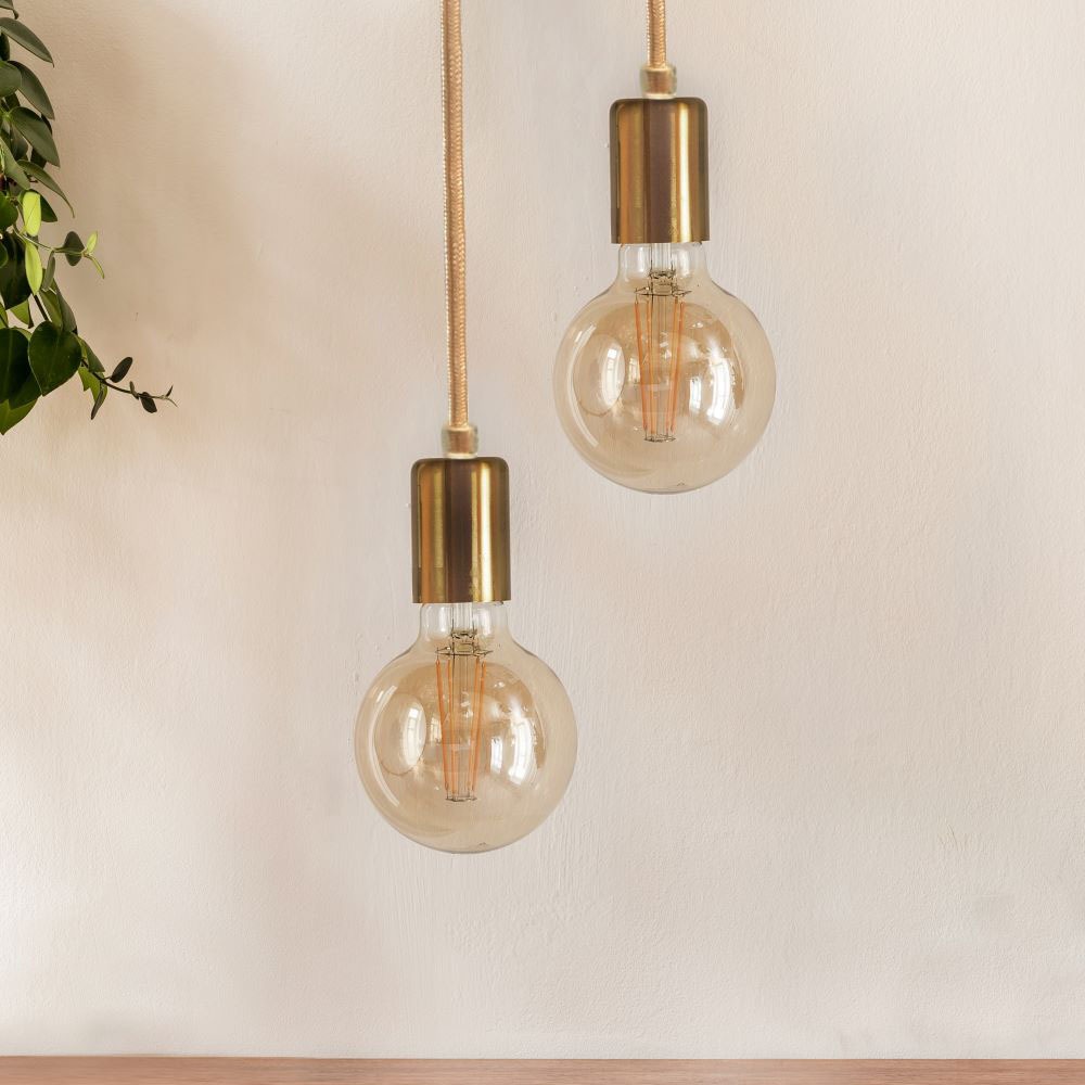 Lampadario con Portalampada Set Oro con Base img 2