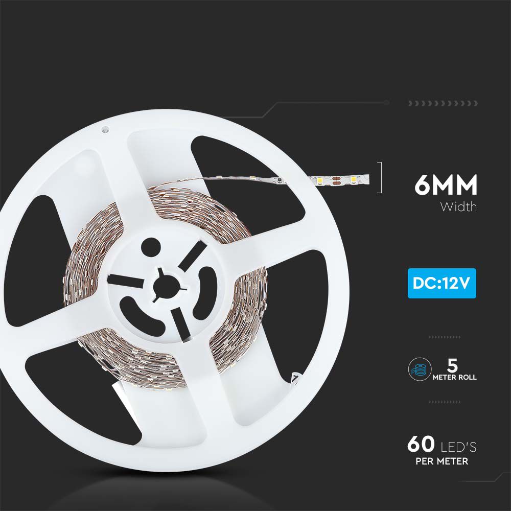 LED Strip 2835 60 Led 12V IP20 3000K S Shape img 5
