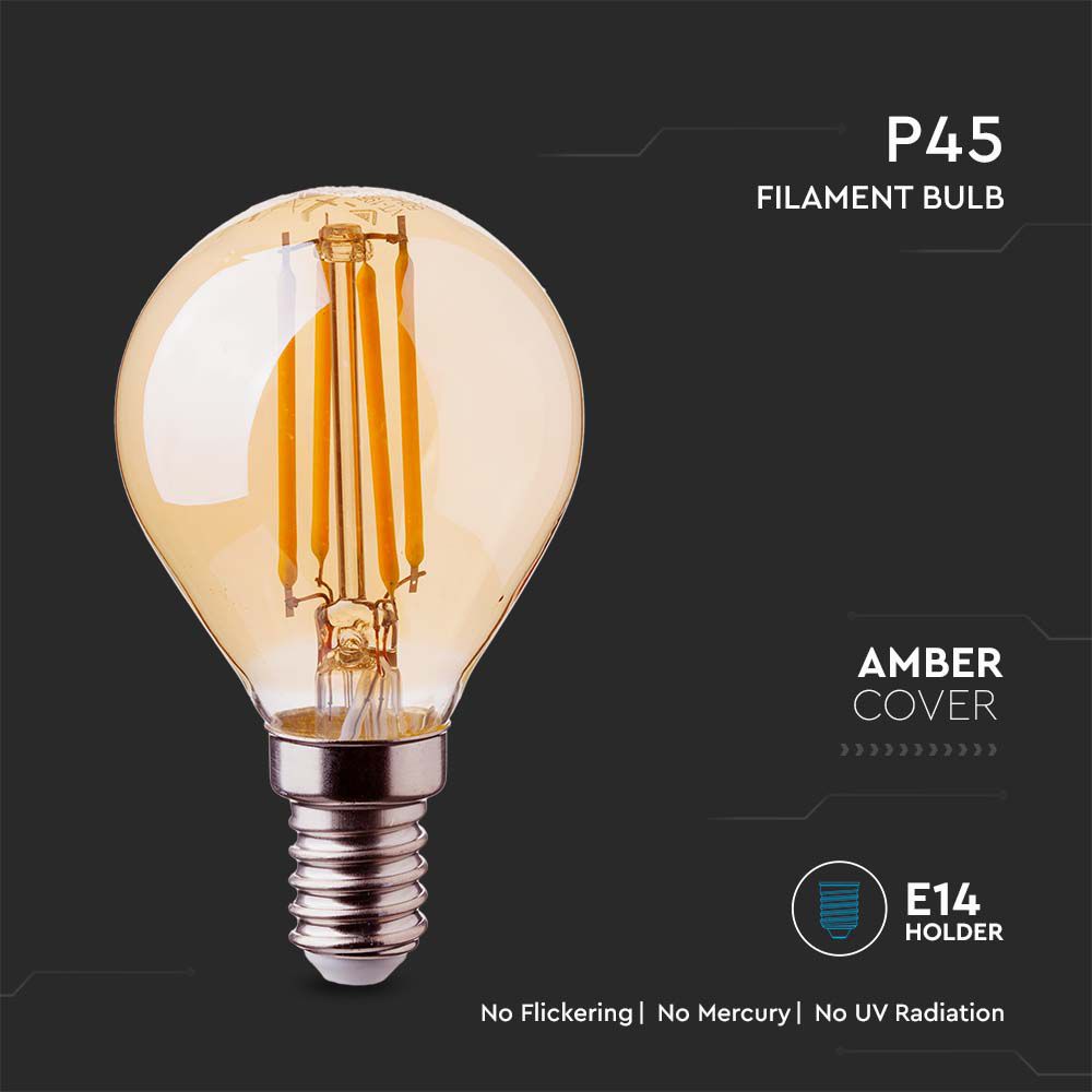 4W FilamentE14 P45 Amber Cover 2200K