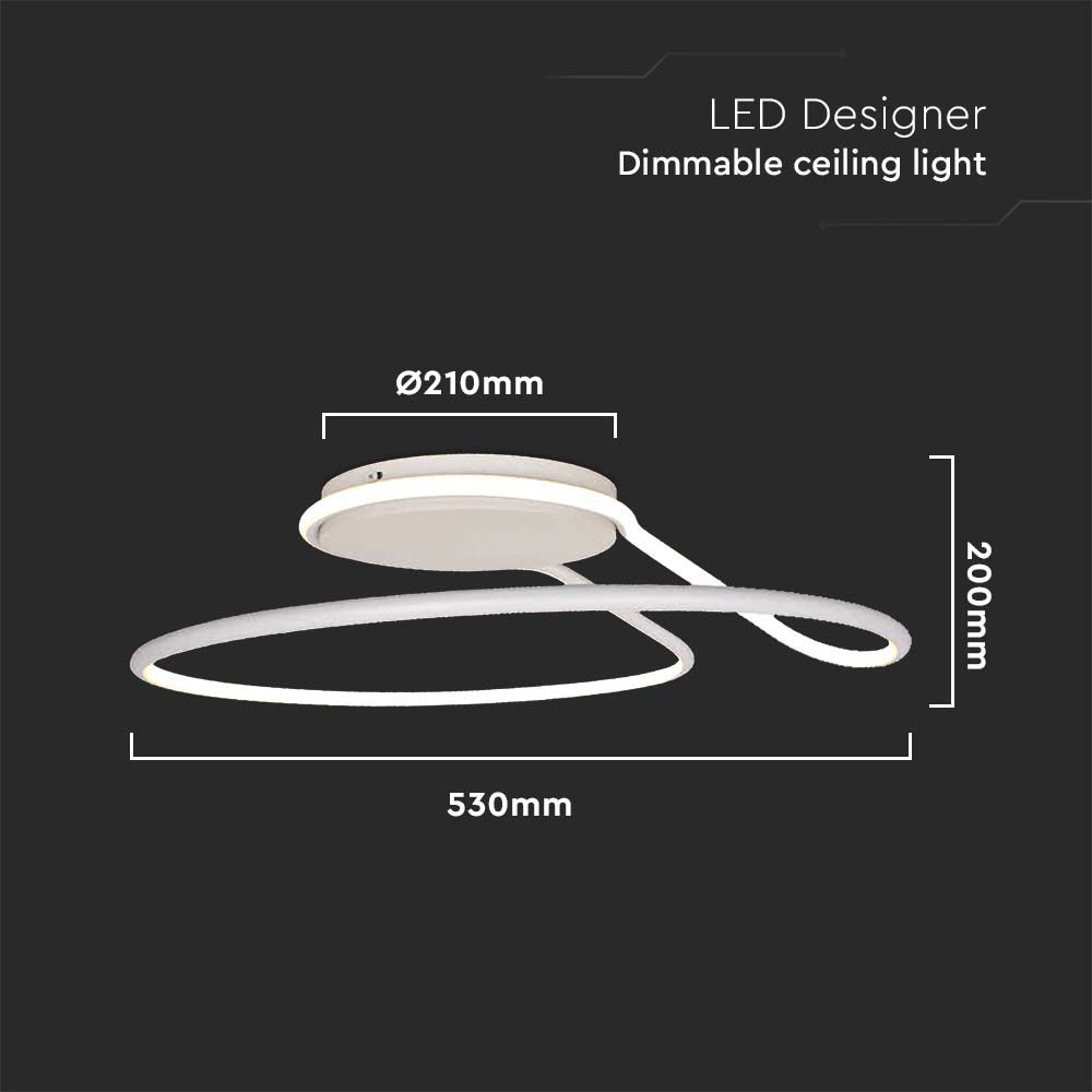 54W LED Designer Light Triac Dimmable White Round 4000K