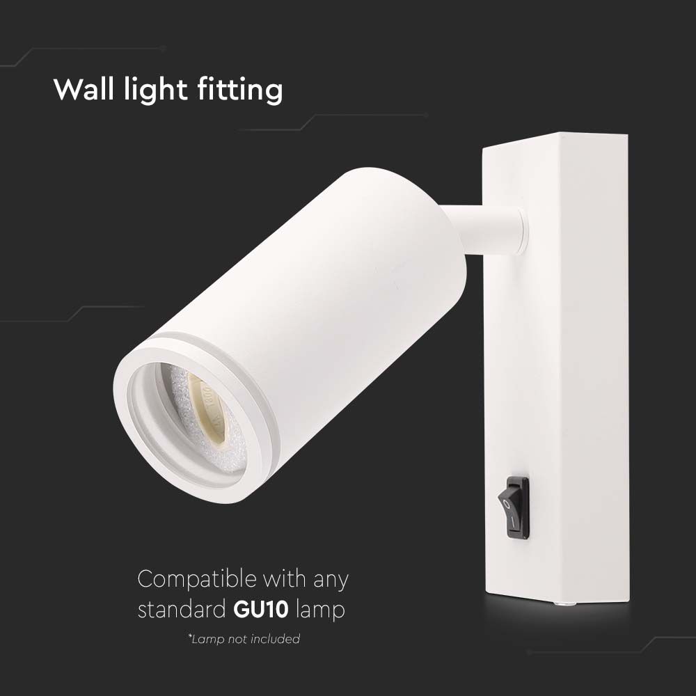GU10 Spotlight Fitting Wall Mounted White Body