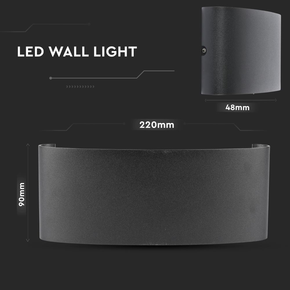 8W  Wall Light Sand Black IP54 3000K