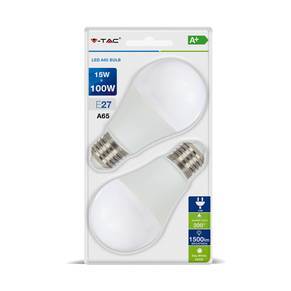 lampadina LED 15W E27 A60 Thermoplastica Bianco freddo 2pz./Blister