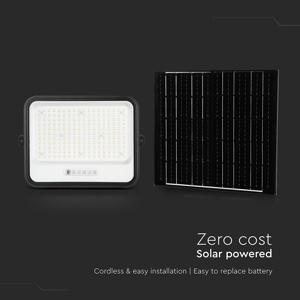 400W LED Solar Floodlight 2000K-8000K Black Body Battery Indicator img 2