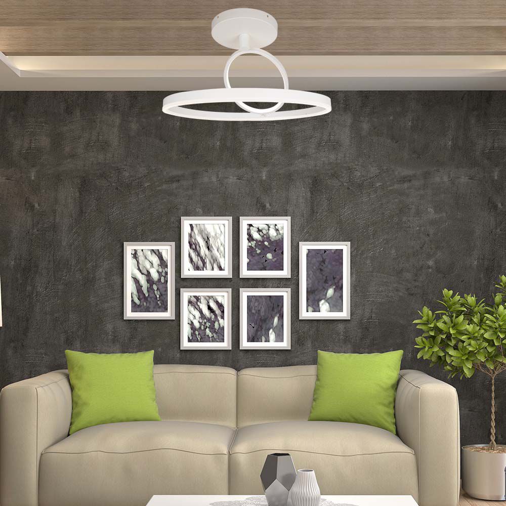 38W LED Designer Ceiling Light White 500*200MM Double Round  img 1