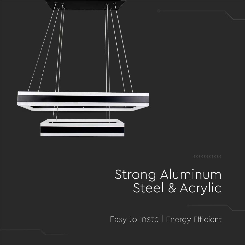 115W Soft Light Chandelier Dimmable Black 3000K