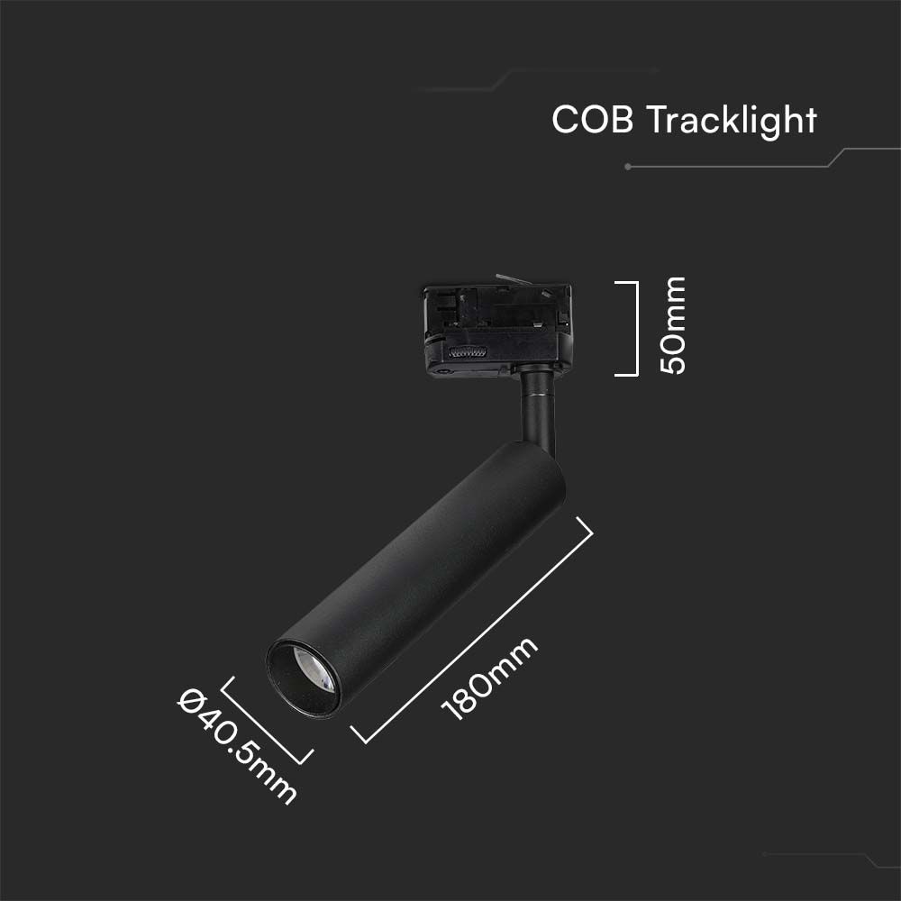 7W LED Tracklight SAMSUNG CHIP Black Body 3000K