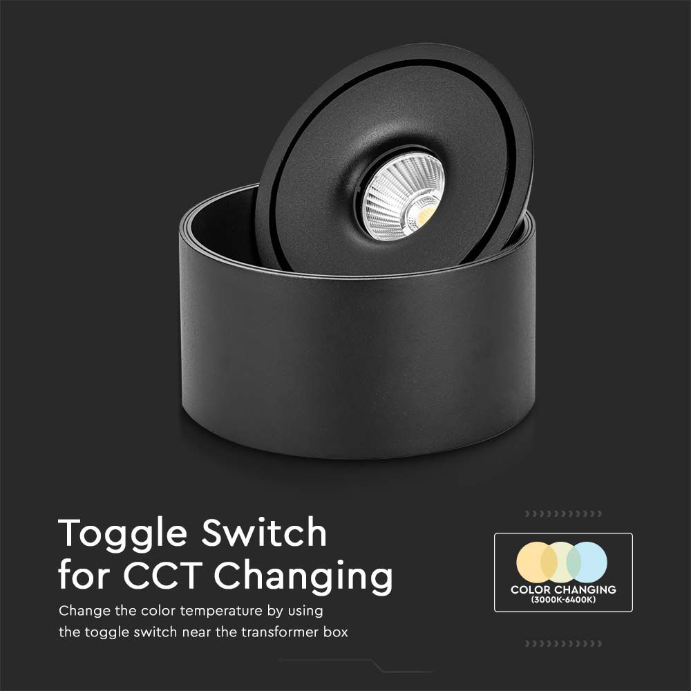 20W LED Surface COB Downlight 3IN1 Black Body img 3